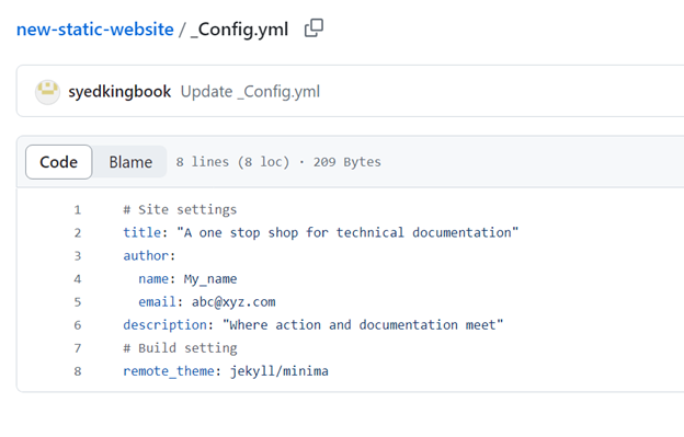 Updated Config yaml